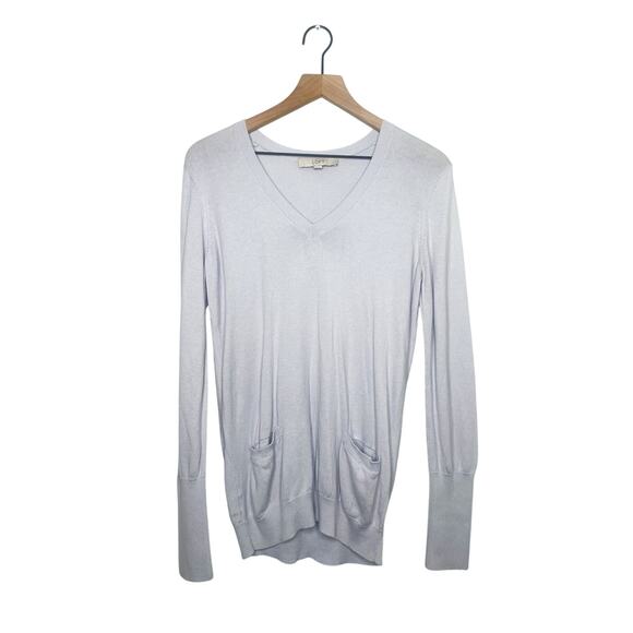 3/$20 ⭐️ Loft Tunic Sweater Small Blue V Neck - Picture 1 of 9